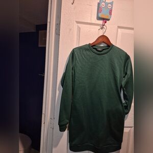 Casual sweater green dress